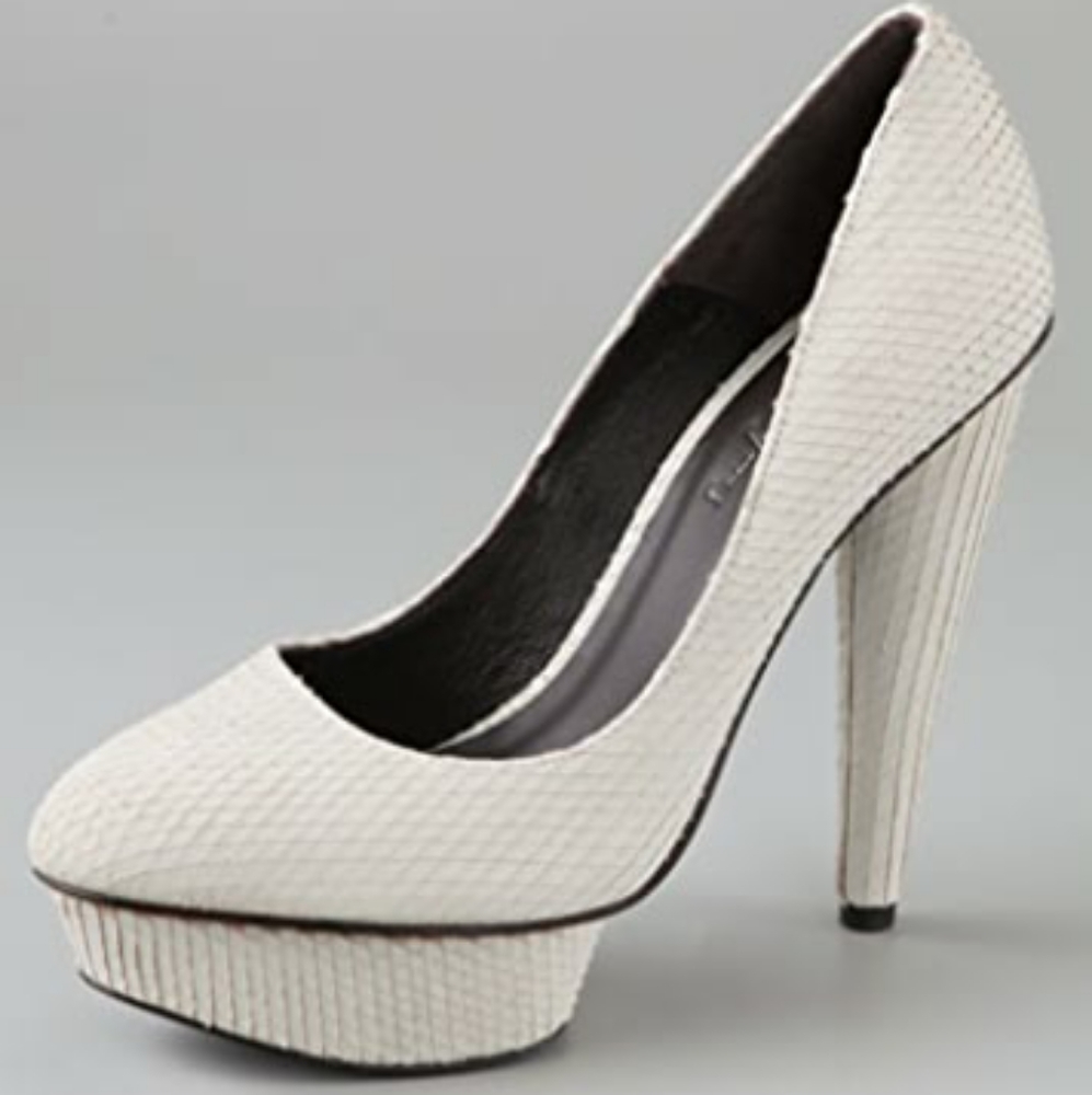 Elizabeth and James Mason Platform Pump Bone Snake